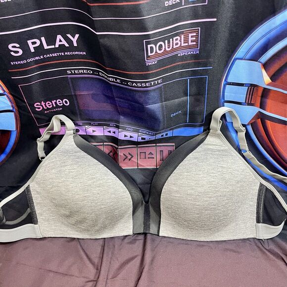 All You Lively All Day Deep V Plunge lightly lined Grey Bra 36DD No Wires J-hook - Picture 7 of 8